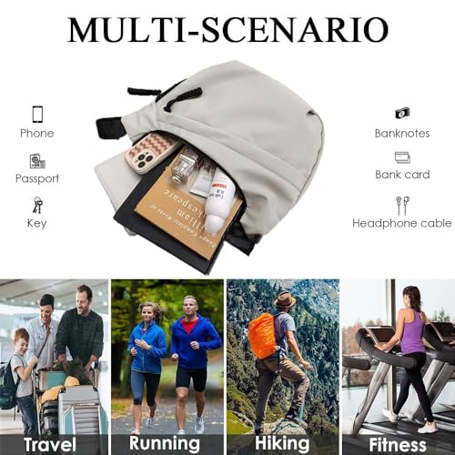 TERRIFI Crossbody Sling Bag, Mobile Phone Shoulder Messenger Bag for Men Women, Casual Across Body Backpack for Travel Cycling Hiking (White)