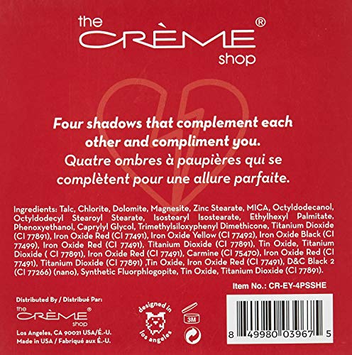 The CrÃ¨me Shop Eyeshadow Palette. Pigmented Matte & Shimmer Finish. Shades Of Brown, Red, Nude. Made In Korea. -So Shady,Heartbreaker