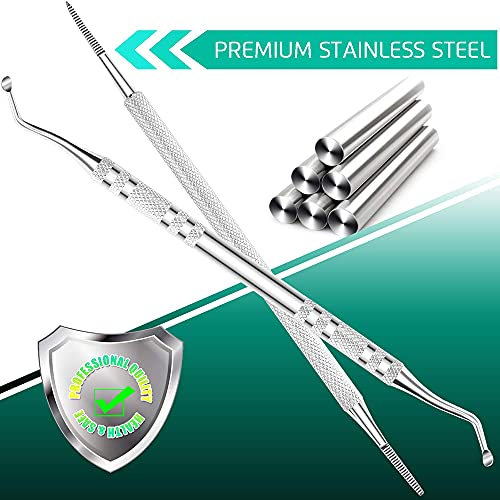 DELFINO Upgraded Ingrown Toenail Tool Ingrown Toenail File & Lifter, Podiatrist Nail Treatment Tools, Stainless Steel Surgery Grade, Manicure Pedicure Set, Thick Nail Clean, Pain Relief Kits