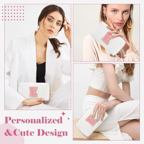 Portable Cosmetic Bag for Women,Large Makeup Bag for Travel,Personalized Makeup Bag,Toiletry Bag Gift Ideal for Teens, pink letter