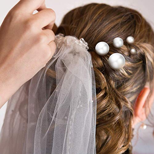Yplun 18 Pcs Wedding Pearl Hair Pins - Bridal Pearl Rhinestone Hair Pins - Hair Accessories for Bride Bridesmaid Women Girls (Gold)