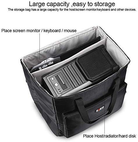Buwico BUBM Desktop PC Computer Travel Storage Carrying Case Bag for Computer Main Processor Case, Monitor, Keyboard and Accessories