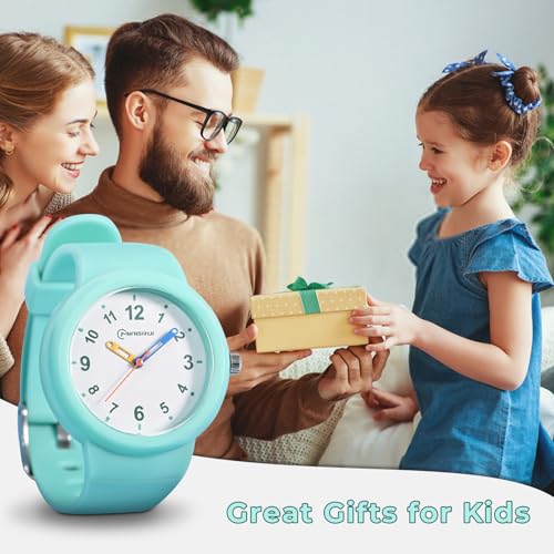 Adando Kids Analog Watch Waterproof Wrist Watch Quartz Minimalist Watches with Soft Band Silicone Strap Learning Time Children Watch Easy to Read for Girls Boys Birthday Gifts