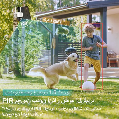 GENBOLT 2K Solar WiFi Security Camera Outdoor Wireless, Home Surveillance CCTV Camera Systems, Battery Powered IP Camera with PIR Detection, Color Night Vision