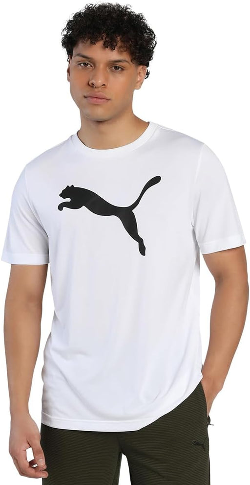 mens ESS Poly Tee PUMA White T-Shirt - PUMA White
