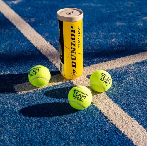 Dunlop Team Padel Padel Balls for Leisure and Training Games (Pack of 3)