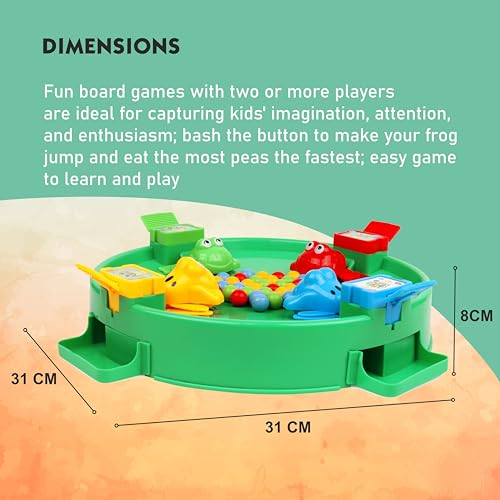 Toyzone Frog Eat Beans Game-4 Players-61038 | Eat The Beans | Hungry Frog Game for Kids | Multiplayer Games | Game for Players | Board Game