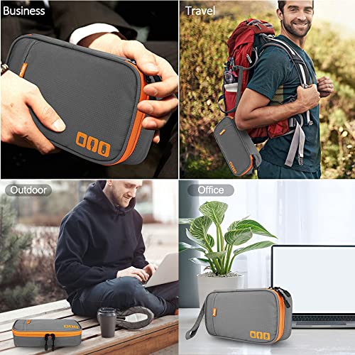 Acoki Travel Carry Bag,Electronic Accessories Thicken Cable Organizer Bag Portable Case for Hard Drives, Cables, Grey(S)