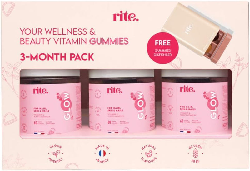 rite GLOW x3 month pack for optimal results 2000% Dv Biotin With Zinc, Selenium Hair Growth, Stronger Nails & Healthy Skin Sugar free