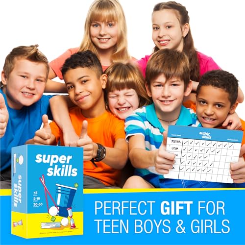 The World Game Super Skills - Action for Competitive People - Beat Your Friends at 120 Challenges - Fun Group Activity for Family Night or Party with Kids, Teen