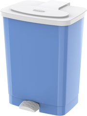 Cosmoplast 44L Step-On Waste Bin With Pedal, Pearl Silver - 20-Liters Sky Blue