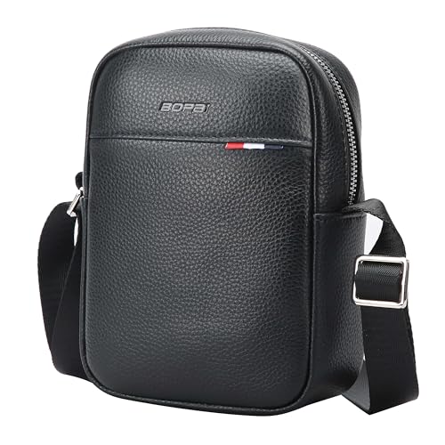 Bopai Unisex Premium Side Sling Bag Water Resistant Synthetic Leather Crossbody Bag for Travel Office Business, BO-SL591