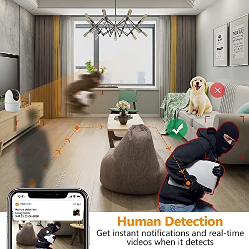 Imou Ranger 2-D, 360° Coverage, AI Human Detection, Privacy Mode, Human Detection,1080P, Built-in Siren, Smart Tracking, Privacy Mode, Abnormal Sound Alarm, Night Vision, Two-Way Talk, Cloud