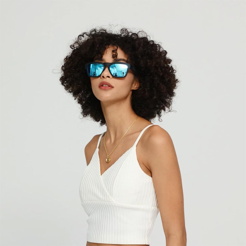 OhO sunshine OhO Bluetooth Sunglasses,Voice Control and Open Ear Style Smart Glasses Listen Music and Calls with Volume UP and Down,Bluetooth 5.0 Audio Glasses and IP44 Waterproof, unisex-adult