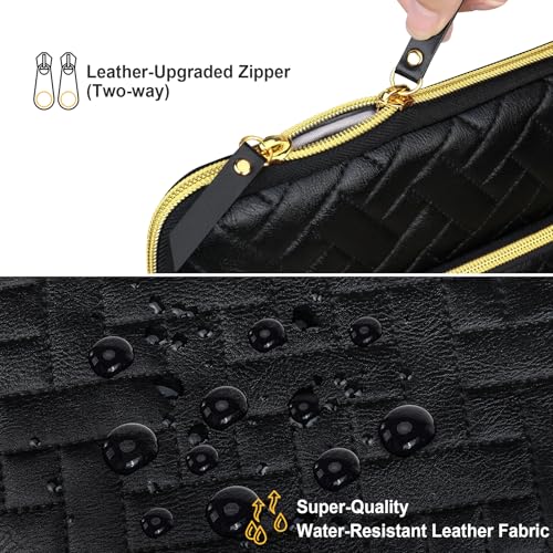 Lacdo Laptop Sleeve Case for 15 inch New MacBook Air M4 A3241 2025, M3 A3114, M2 A2941 2024-2023, 15 inch MacBook Pro A1990 A1707, Dell XPS 15 Plus Computer Bag with Accessory Pocket, Elegant Black