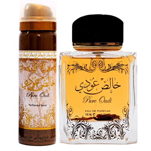 Lattafa Pure Oudi Eau De Parfum For Unisex,100 ml with Deodorant 50 ml