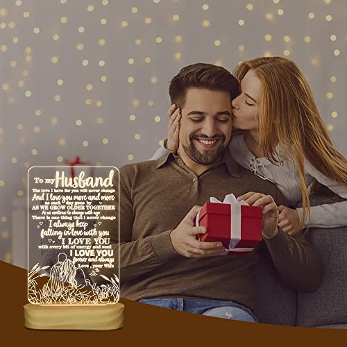 Sulfar to My Husband Gifts from Wife,3D Illusion Lamp I Love You Night Light for Men Him Valentines Birthday Anniversay Romantic Ideal Gift