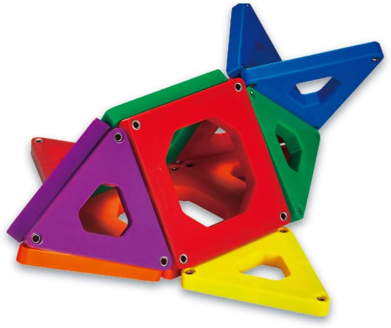 Mad Toys Magnetic Square and Traingle Shaped Tiles 24 Pieces Multicoloured Construction Set