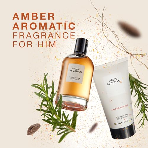 David Beckham Amber Breeze Eau de Parfum and Shower Gel Gift Set for Men, Ambery Aromatic Fragrance, 100ml (3.3oz), 150ml (5oz)