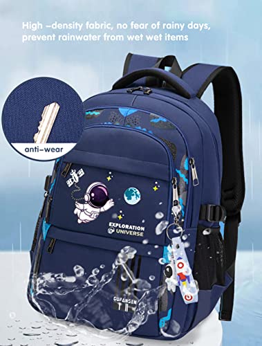 Astronaut Backpack for Boys Teens, Large Capacity School Bag Bookbag for Kids Elementary Middle