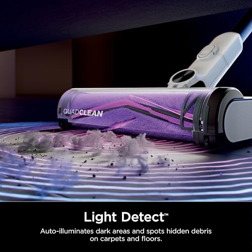 Shark IW3511 Detect Pro Auto-Empty System, Cordless Vacuum with HEPA filter, QuadClean Multi-Surface Brushroll, Up to 60-Minute Runtime, includes 8" Crevice Tool & Pet Multi-Tool, White/Beats Brass