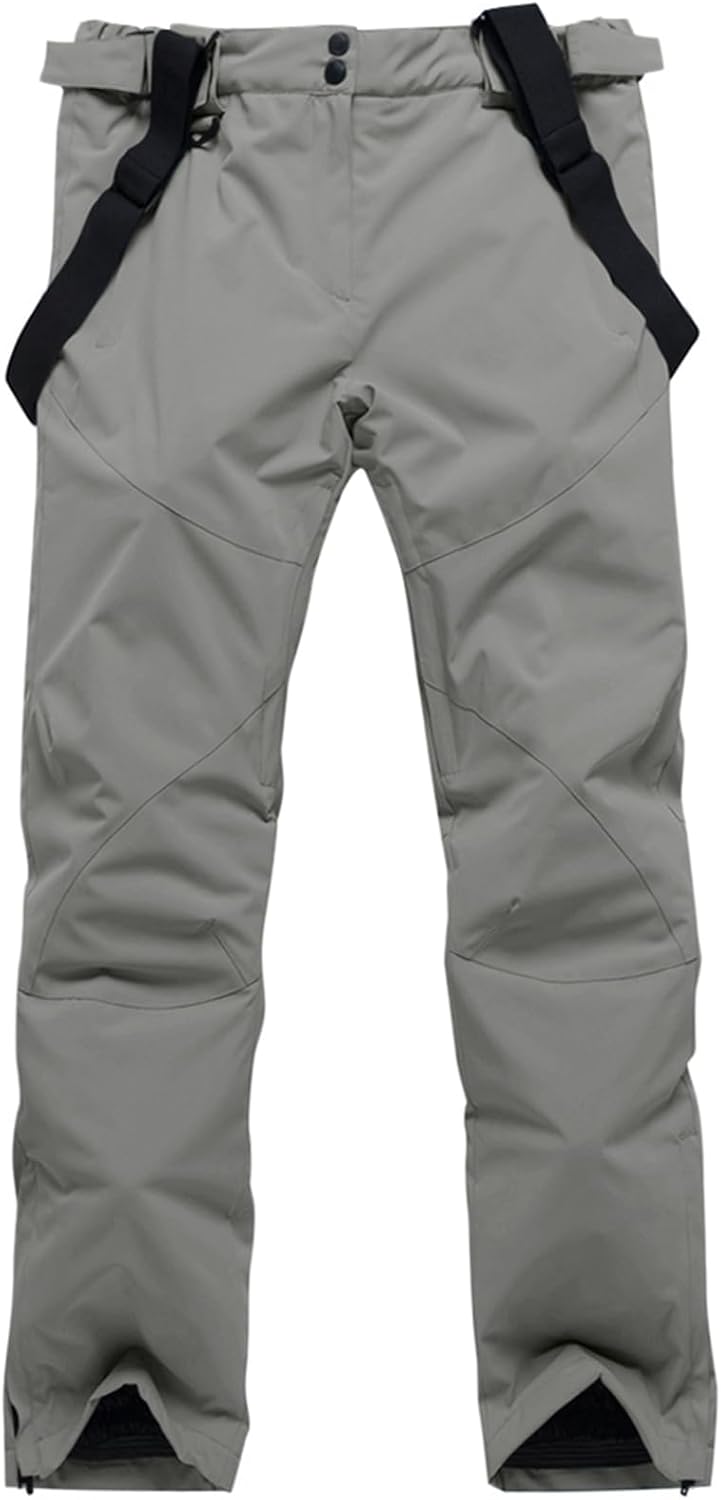 YEEFINE Men's Waterproof Snow Pants Insulated Outdoor Ski Pants Winter Warm Detachable Suspender Snowboard Bibs