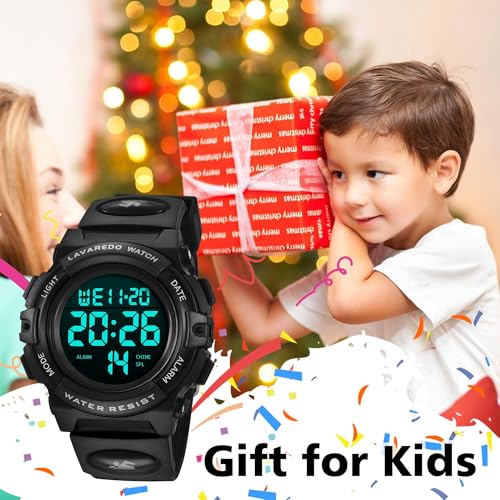 Azonee Kids Watch, Boys Watch for 3-15 Year Old Boys, Digital Sport Outdoor Multifunctional Chronograph LED 50 M Waterproof Alarm Calendar Analog Watch for Children with Silicone Band, Kids Gift