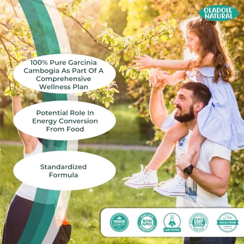 Oladole Natural Garcinia Cambogia - 1000mg (120 Capsules) | Supports Weight Management, Increase Energy Levels, Healthy Metabolism, Regulates Blood Sugar Level & Digestive Health | Non GMO Gluten Free