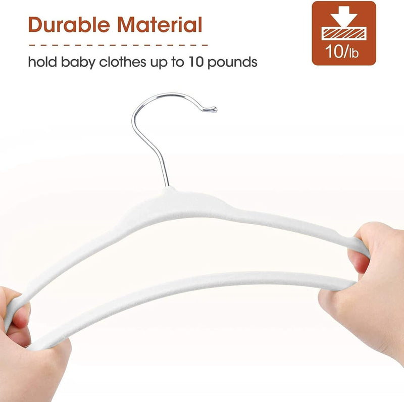 Red Dot Gift® 15-Pack Baby Velvet Hangers 11Inch - Nursery Clothes Hangers Non Slip Toddler Hangers, 360 Chrome Swivel Hook (Pink)