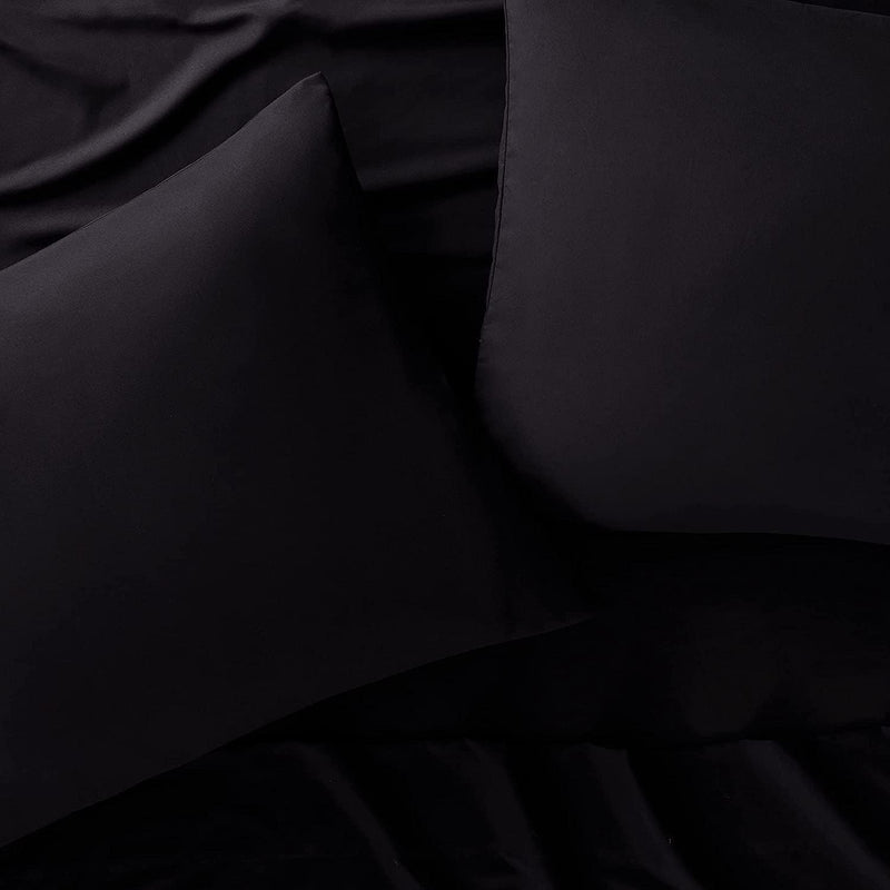 Serta Simply Clean Super Soft Hypoallergenic Stain Resistant Deep Pocket 3 Pieces Solid Bed Sheet Set, Twin XL, Silver Grey