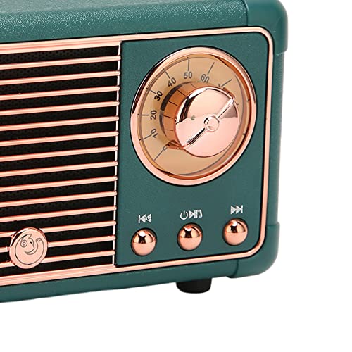 Retro Bluetooth Speaker, Mini Wireless Bluetooth Speaker, Portable Vintage Speaker with 360° Surround Stereo Sound, Support USB/TF Card/AUX, Cute Old Fashion Style Speaker for Home Outdoor, Green (#5)