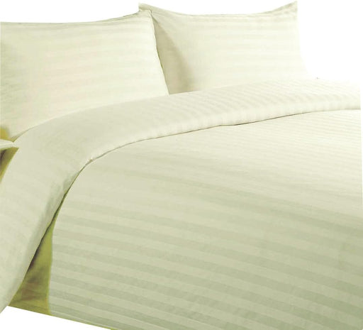 Easy Living Stripe 2Pcs Duvet Cover Set 160x220 cm with Single Pillow Case; White Size: Single - 240x260 Cream