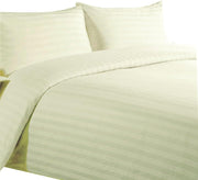 Easy Living Stripe 3 Pcs Duvet Cover Set 240x260 cm with 2 Pillow Cases; White Size: King - 240x260 Cream