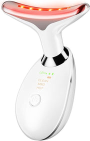 Neck Face Massager Face Sculpting Tool 3 Colour Modes and Vibration for Facial Massager for Double Chin - White