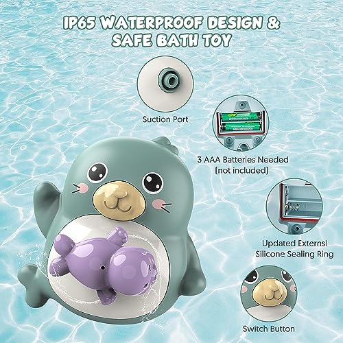 Azonee Baby Bath Toys, 4 Pcs Little Boat Train Bath Toy, Bath Toys Bathtime Floating Boat Plastic Ship Model for Toddlers Kids, Birthday Gift for Kids