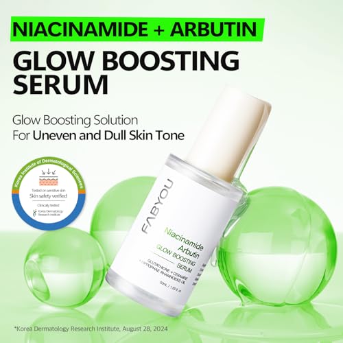 FABYOU Niacinamide Arbutin Glow Boosting Serum 50ml – Korean Skincare for Clarifying & Pore Care with 10% Niacinamide & Arbutin, with a Fast Absorbing Formula for a Radiant Skin Tone