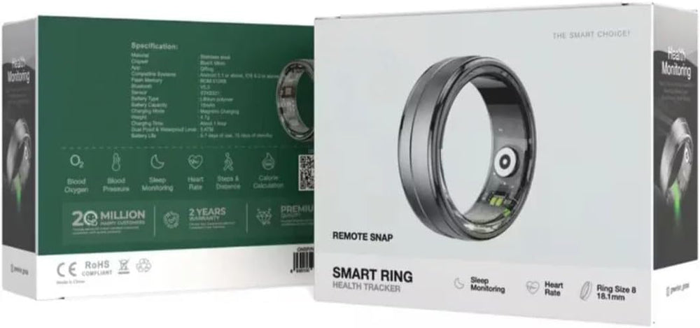 Next Store Smart Ring: Health & Fitness Tracker for Men & Women Heart Rate,Sleep & Activity Monitor Waterproof Wearable with Remote Camera Shutter Compatible with iPhone & Android size10-19.8 mm