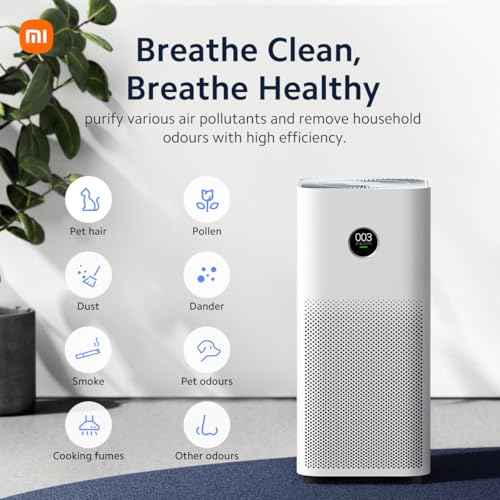 Xiaomi Smart Air Purifier 4 with 48m² Large Coverage, 400m³/h PCADR, 99.97% filtration of 0.3μm particles, 150m³/h FCADR,Alexa/Google Control, OLED Touch Screen Display
