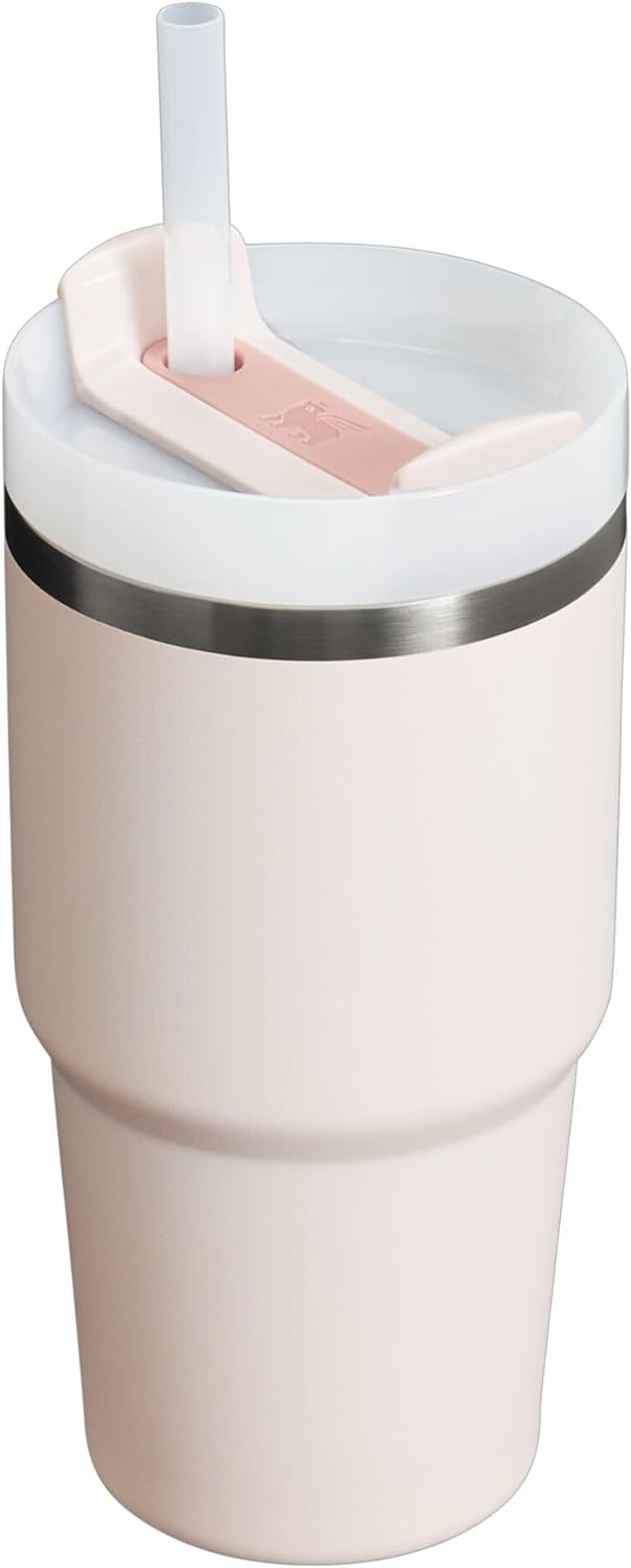 Stanley Quencher H2.0 FlowState Stainless Steel Vacuum Insulated Tumbler with Lid and Straw for Water, Iced Tea or Coffee, Smoothie and More, Rose Quartz 2.0, 20oz
