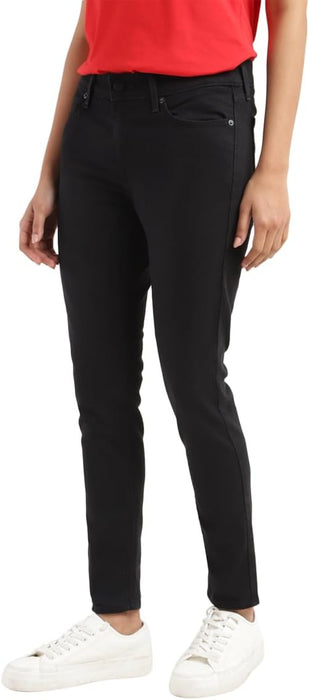 Levi's A7090-0001 Women's Mid Rise 711 Skinny Jeans, Ebony Black Size 26W/28L