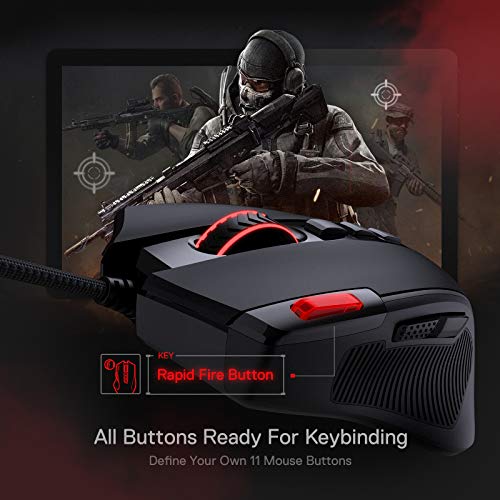 Redragon, Predator Wired Gaming Mouse, Black, M612-Rgb
