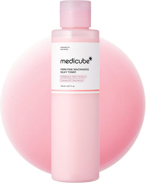 PDRN Pink Niacinamide Milky Toner for Hydrating, Moisturizing, Soothing, Ceramide, Peptide, Glass Glow Skin, Korean Skincare 150ml 5.07 fl. Oz. - PDRN Milky Toner