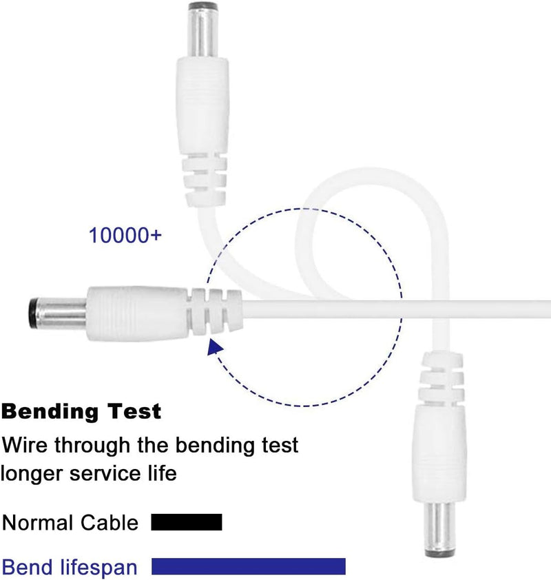 DC Extension Cable 2 Pack 10FT/3M 2.1mm x 5.5mm Male to Female DC Extension cord for Power Adapter, EZVIZ, WANSVIEW, Sricam, Dericam, CCTV Security WiFi IP Camera, Bird Box Camera, LED Strip Light