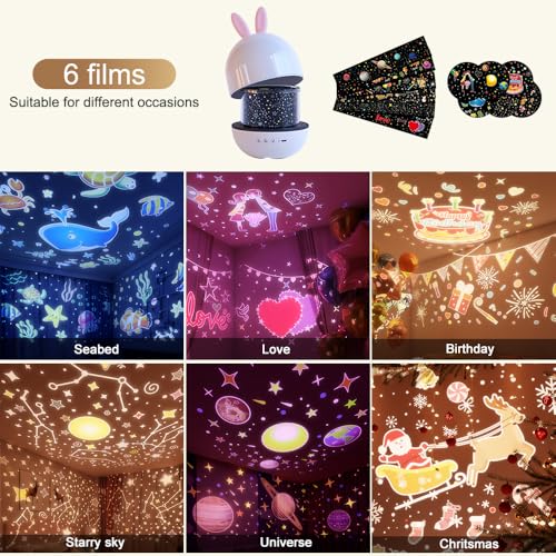Oxsaytee Star Projector Night Light for Kids, Kids Night Light Projector with Remote AUTO Timer Dimmable for Bedroom Decor Rechargeable Toddler Night Light for Boys Girls Baby Gift