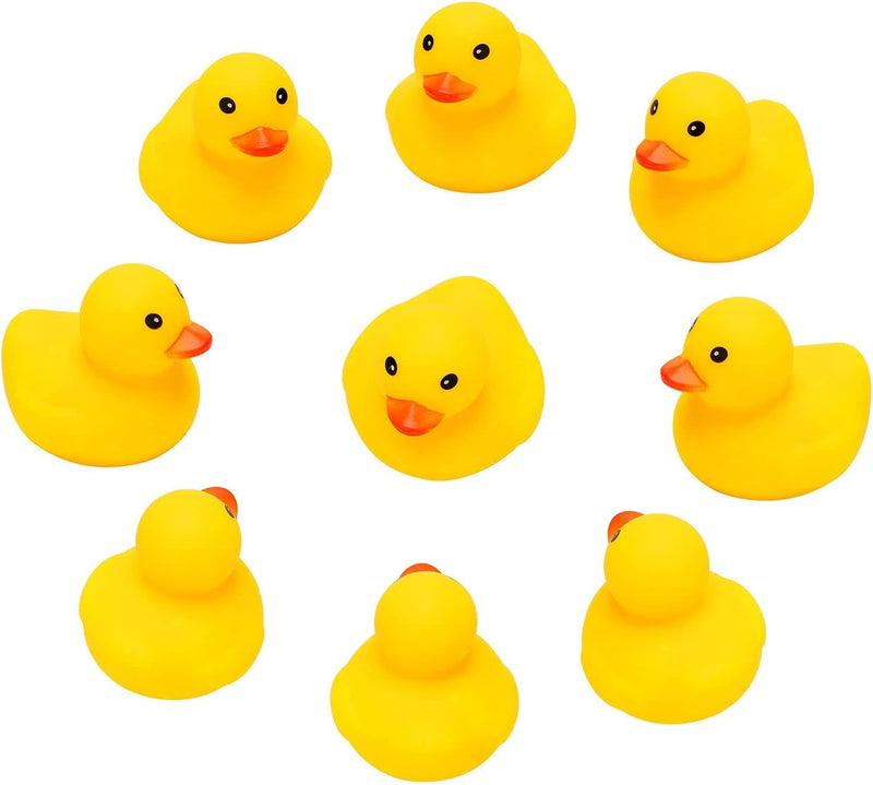50pcs 1.6x1.5x1.4 Inch Rubber Ducks, Float and Squeak Bath Duck Toys Cute Rubber Ducks for Baby Shower Birthday Party Supplies