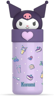 Kids Water Bottle Insulated Stainless Steel Reusable Tumbler for Toddlers Boys Girls Cartoon Vacuum Thermos Cup Womens Water Bottles for Hot or Cold Drinks Travel School Home (A02-Kuromi) - A02-Kuromi