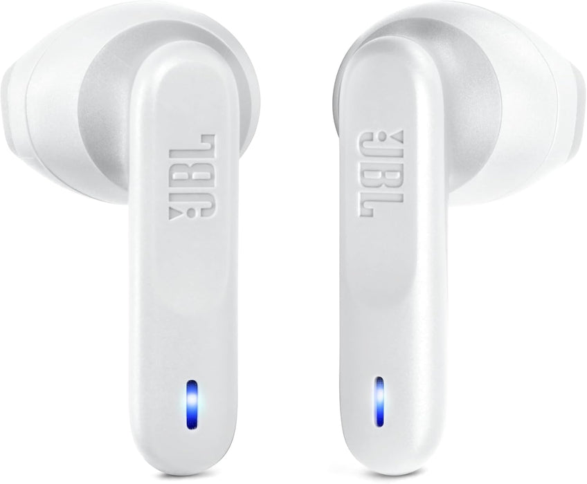JBL Vibe Flex, Wireless Bluetooth Headphones, 12mm Drivers, 32 Hour Playback, IP54 Water and Dust Resistant - White