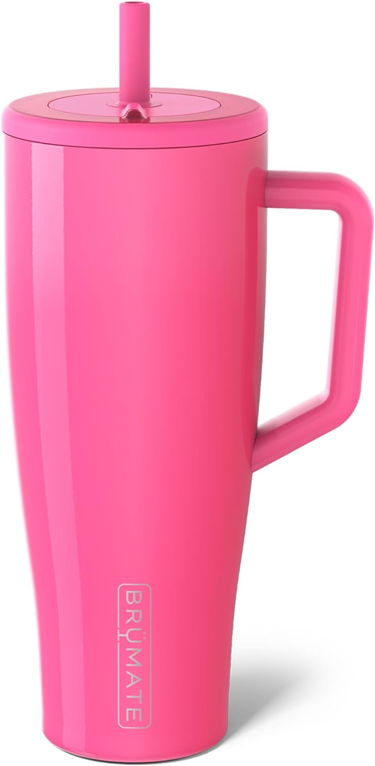 BrüMate Era 40 oz Tumbler with Handle and Straw | 100% Leakproof Insulated Tumbler with Lid and Straw | Made of Stainless Steel | Cup Holder Friendly Base | 40oz (Dune)
