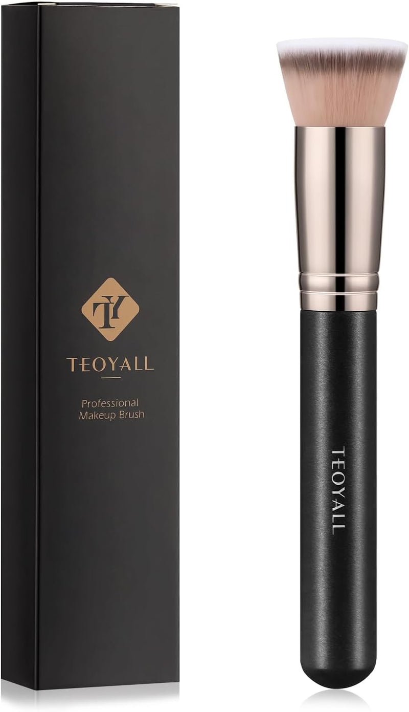 TEOYALL Setting Powder Brush, Ultra Plush Fluffy Synthetic Bristles Makeup Buffing Brush for All-Over Application With Bronzer Foundation