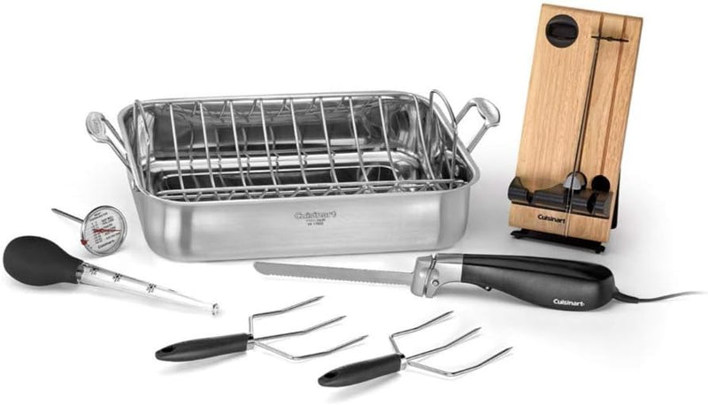 Cuisinart 744-24 Chef's Classic Stainless Stockpot with Cover, 6-Quart - Roaster, Rack, and Tools